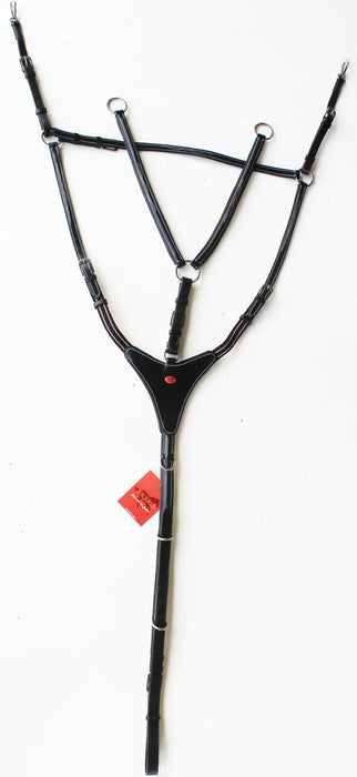 Horse English Padded Leather Tack Raised Stitching Breastplate 803931F
