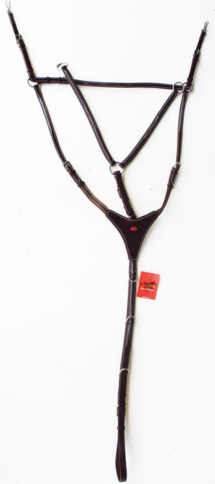 Horse English Padded Leather Raised Stitching Breastplate Pony Size 803931P