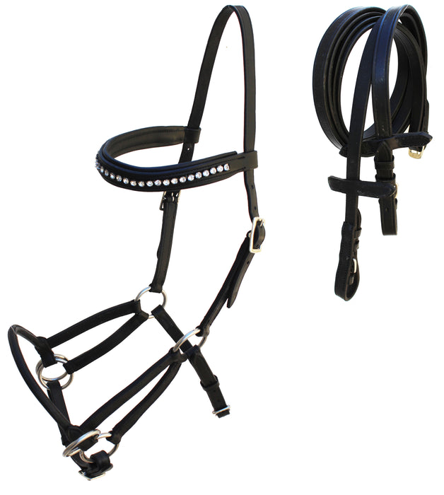 English Horse Black Leather All-Purpose Trail Bridle Reins 803AXBK