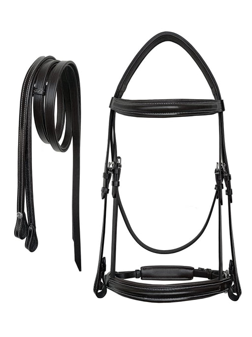 English All-Purpose Trail Leather Padded Bridle w/ Reins 803AX11