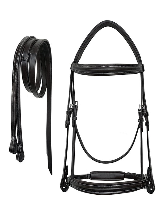 English All-Purpose Trail Leather Padded Bridle w/ Reins 803AX11