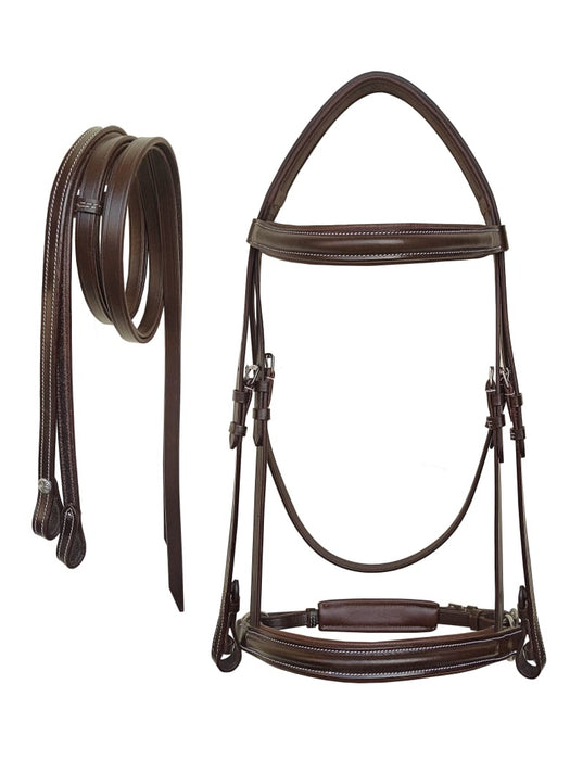 English All-Purpose Trail Leather Padded Bridle w/ Reins 803AX11