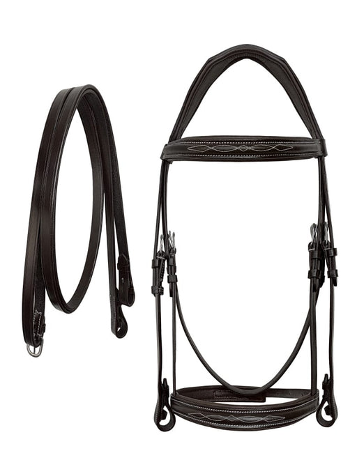 English All-Purpose Trail Leather Padded Bridle w/ Reins 803AX12