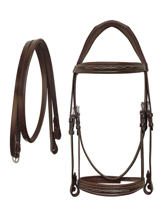 English All-Purpose Trail Leather Padded Bridle w/ Reins 803AX12