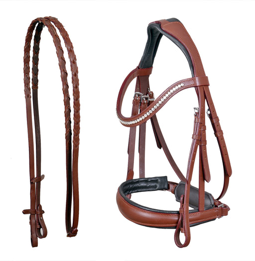English All-Purpose Pleasure Padded Leather Bridle Reins 803HI01
