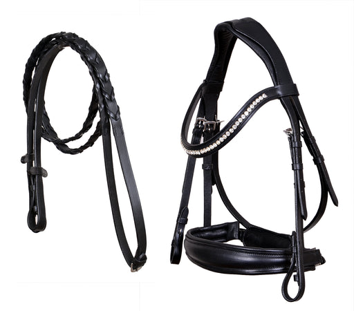 English All-Purpose Pleasure Padded Leather Bridle Reins 803HI02
