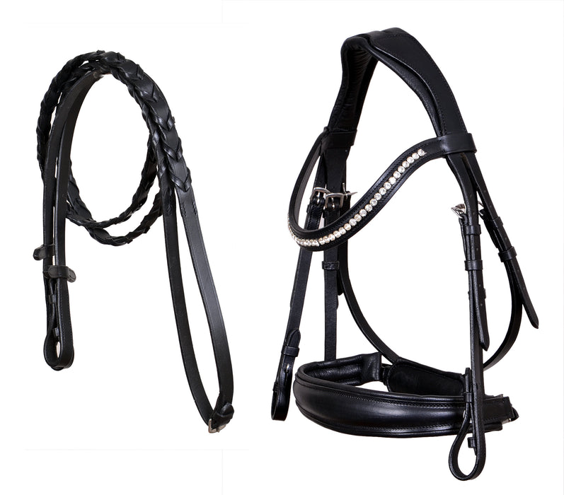 English All-Purpose Pleasure Padded Leather Bridle Reins 803HI02