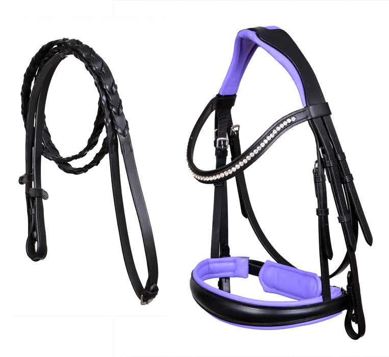 English All-Purpose Pleasure Padded Leather Bridle Reins 803HI02