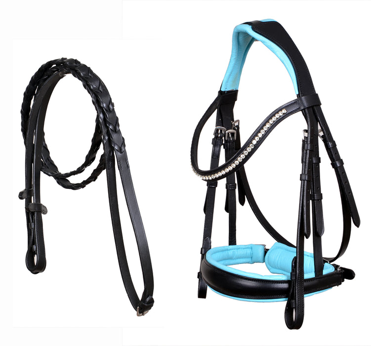 English All-Purpose Pleasure Padded Leather Bridle Reins 803HI02