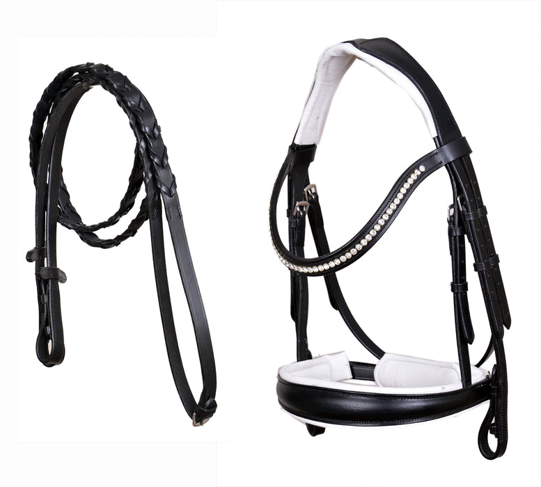 English All-Purpose Pleasure Padded Leather Bridle Reins 803HI02