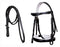 Horse English All-Purpose Pleasure Black Padded Leather Bridle Reins 803HI06WH-F