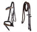 Horse English All-Purpose Trail Pleasure Padded Leather Crystal Browband Bridle with Buckle Reins 803HI24BR-F