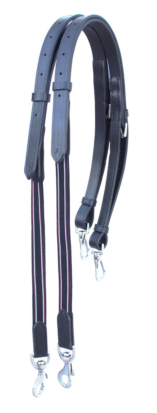 English 3/4" Wide Full Horse English Elastic Leather Adjustable Side Reins 803LR01