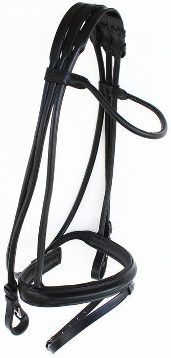 Horse English Leather COB Padded Noseband  Riding Adjustable Flash Bridle Reins 803S46-C