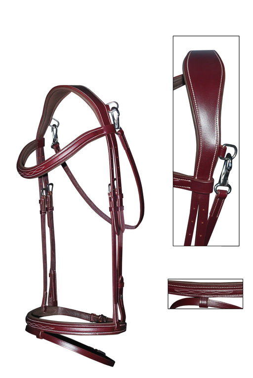 English Horse Riding Fancy raised Full Padded Leather Bridle 804AZB440