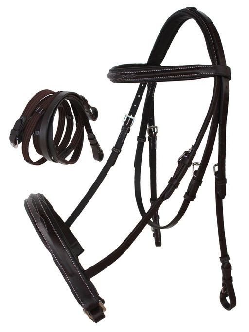 Horse English Brown All-Purpose Trail Leather Bridle Reins 805EB02