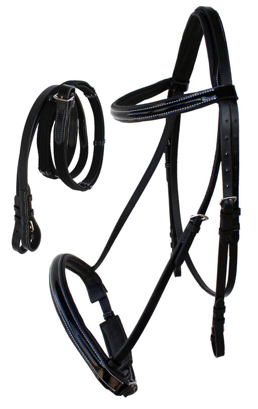 Horse English Brown All-Purpose Trail Leather Bridle Reins 805EB03