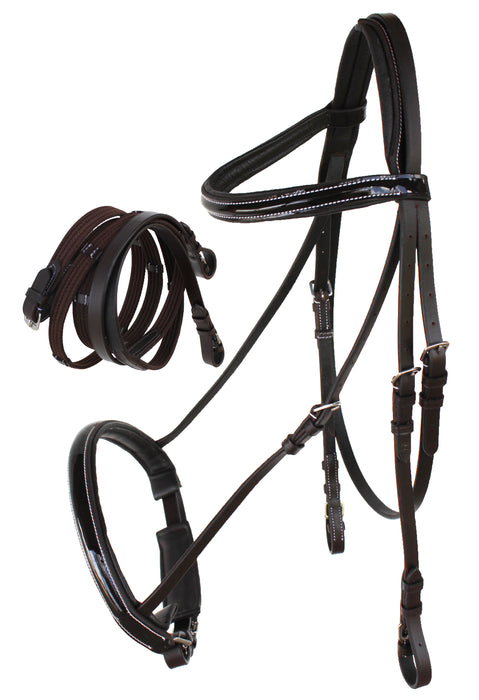 Horse English Brown All-Purpose Trail Leather Bridle Reins 805EB03