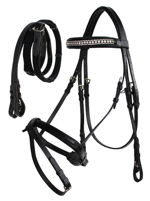 Horse English Brown All-Purpose Trail Leather Bridle Reins 805EB07