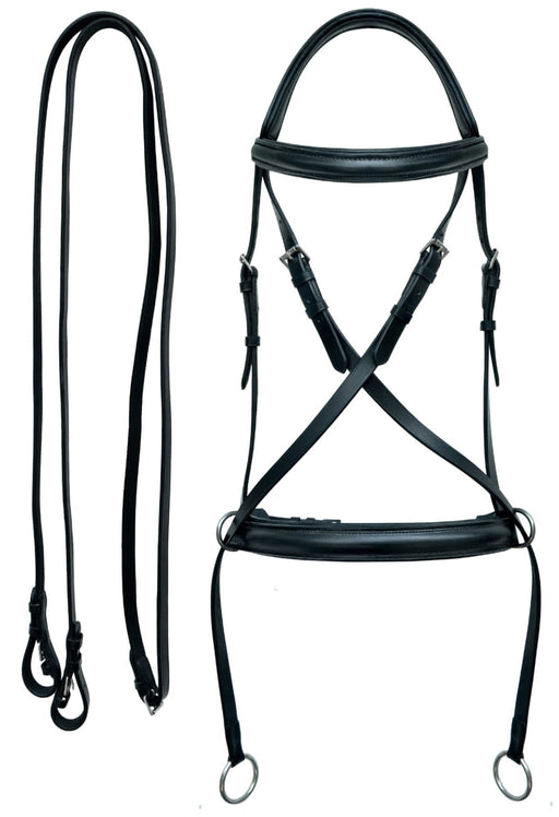 Horse English Leather Padded Bitless Training Bridle Reins 805EB08