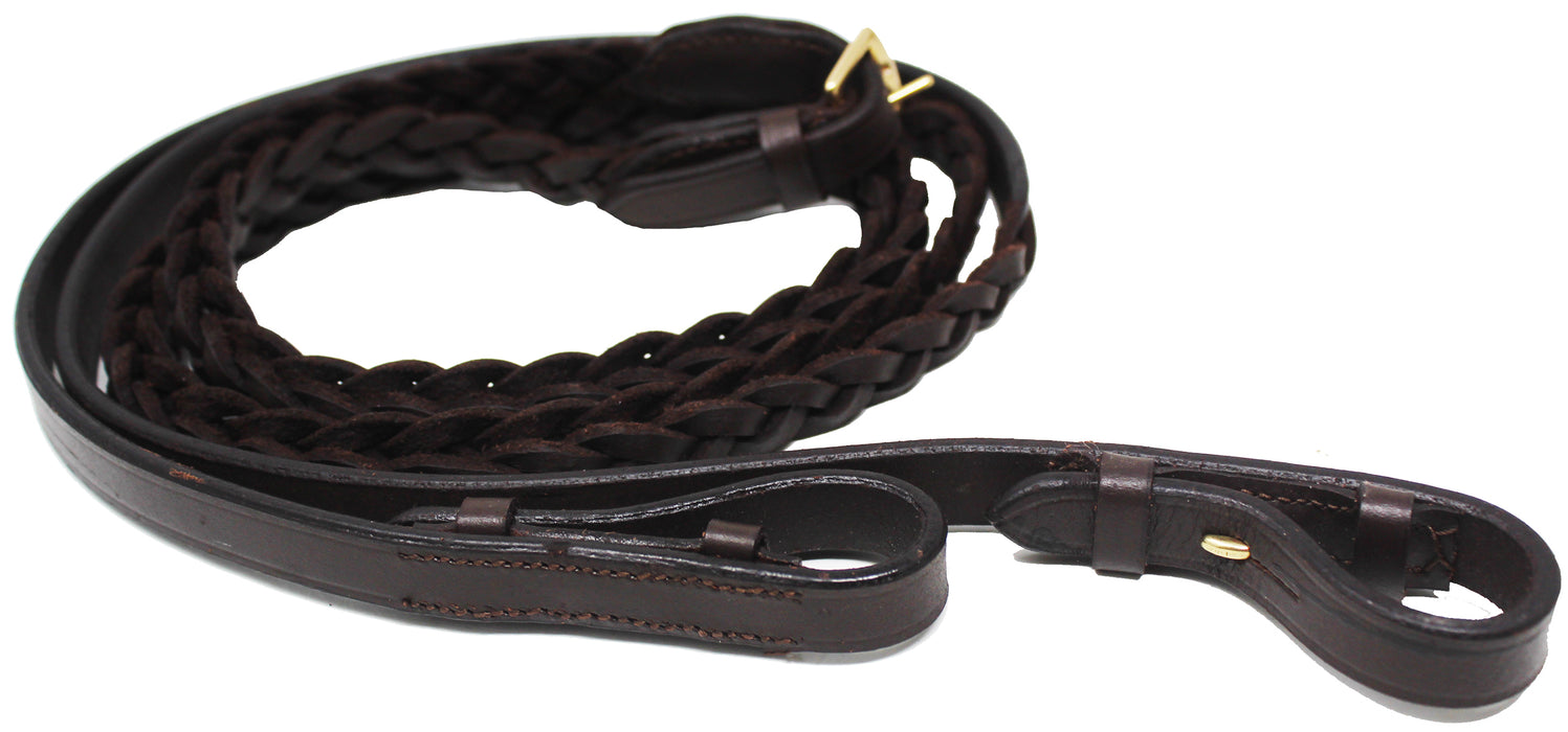 54" x 1/2" Full Horse English Braided Leather Reins 805LR02