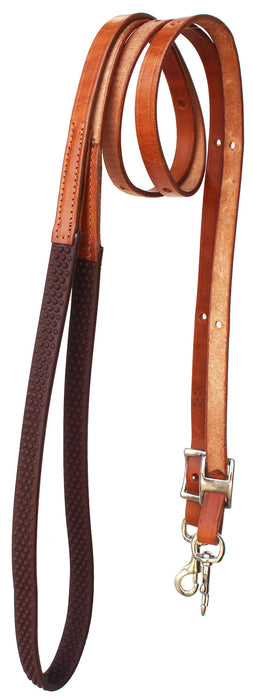 Horse Western 8' Tan Leather Rubber Grip Contest Barrel Reins 805LR11