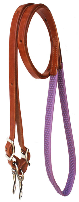 Horse Western 8' Tan Leather Rubber Grip Contest Barrel Reins 805LR11