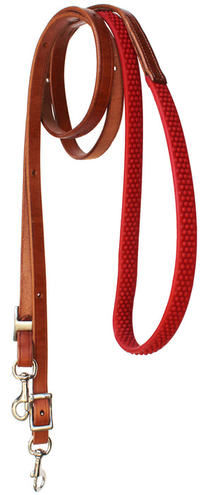 Horse Western 8' Tan Leather Rubber Grip Contest Barrel Reins 805LR11