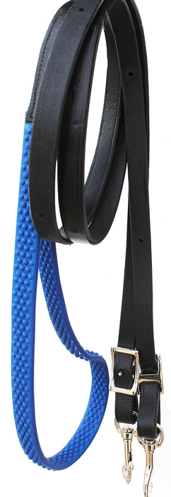 Horse Western 8' Black Leather Rubber Grip Contest Barrel Reins Black 805LR14