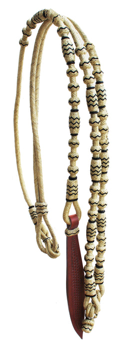 Horse Braided Natural Rawhide Leather Rommel Romel Romal Reins Tack 805LR1819