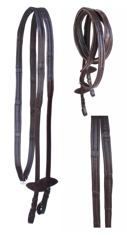 Horse English 54" Padded Brown Soft Leather Comfort Reins Schooling 805LR24BR