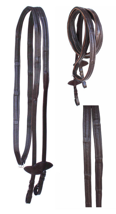 Horse English 54" Padded Brown Soft Leather Comfort Reins Schooling 805LR24BR