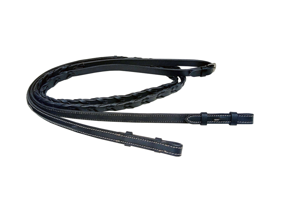 Full Horse English Laced Fancy Stitch Genuine Tan Leather Reins 805LR32