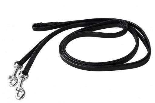 Leather Draw Reins 3/8" x 7'  Heavy Duty English Training Reins with Swivel Snap Ends | Convertible Split or Single Rein with Nickel Plated Hardware | 805LR35