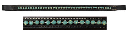 Equestrian Bling Crystal Horse English Bridle BROWBAND USA Leather Polo 80979