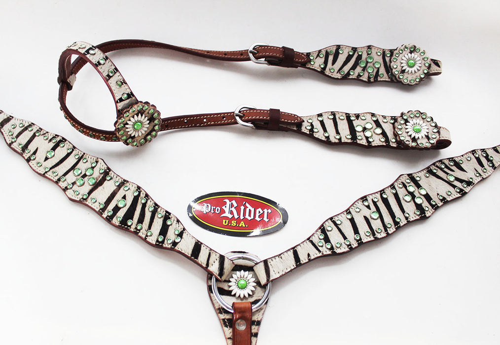 Horse Show Tack Horse Bridle Western Leather Headstall Breast Collar 8240A