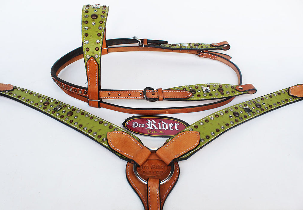 Horse Show Tack Horse Bridle Western Leather Headstall Breast Collar 8247B