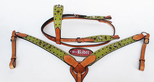 Horse Show Tack Horse Bridle Western Leather Headstall Breast Collar 8247B