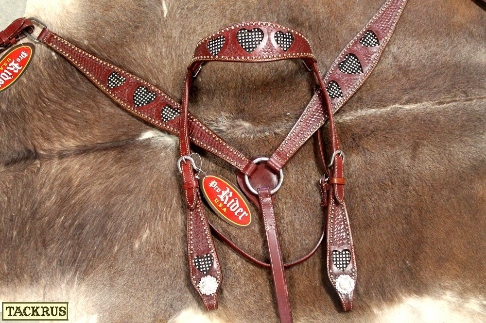 Show Tack Bridle Western Leather Rodeo Headstall Breast Collar 85121