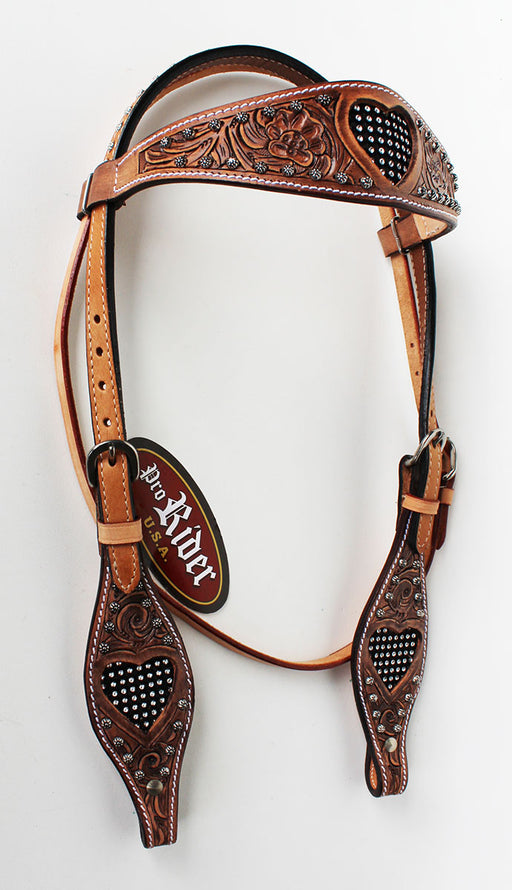 Horse Show Tack Bridle Western Leather Headstall  8597H