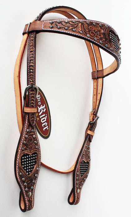 Horse Show Tack Bridle Western Leather Headstall  8597HB