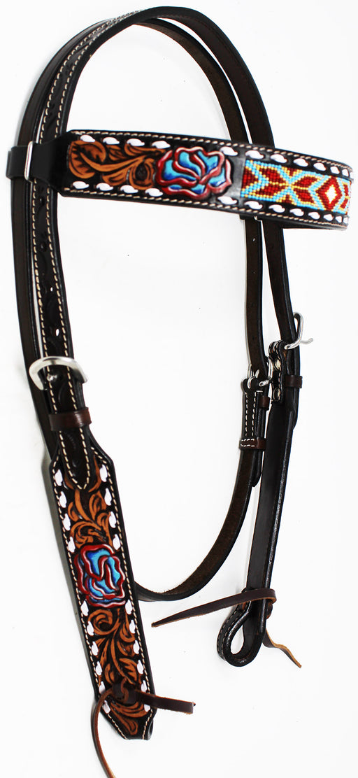 Horse Show Tack Bridle Western Leather Headstall  90S32HB