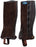 Ribbed Suede Leather Durable Lightweight Adjustable Breathable Horse Riding Half Chap Brown 924F02BR