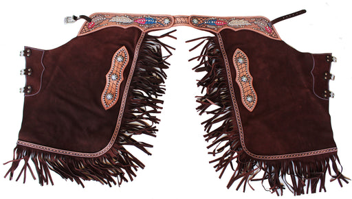 Horse Western Fashion Cowboy Show Tooled Leather Chinks 924J01