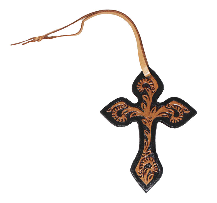 Western Barrel Tooled Leather Cross Tie Saddle Christmas Tree 96FK