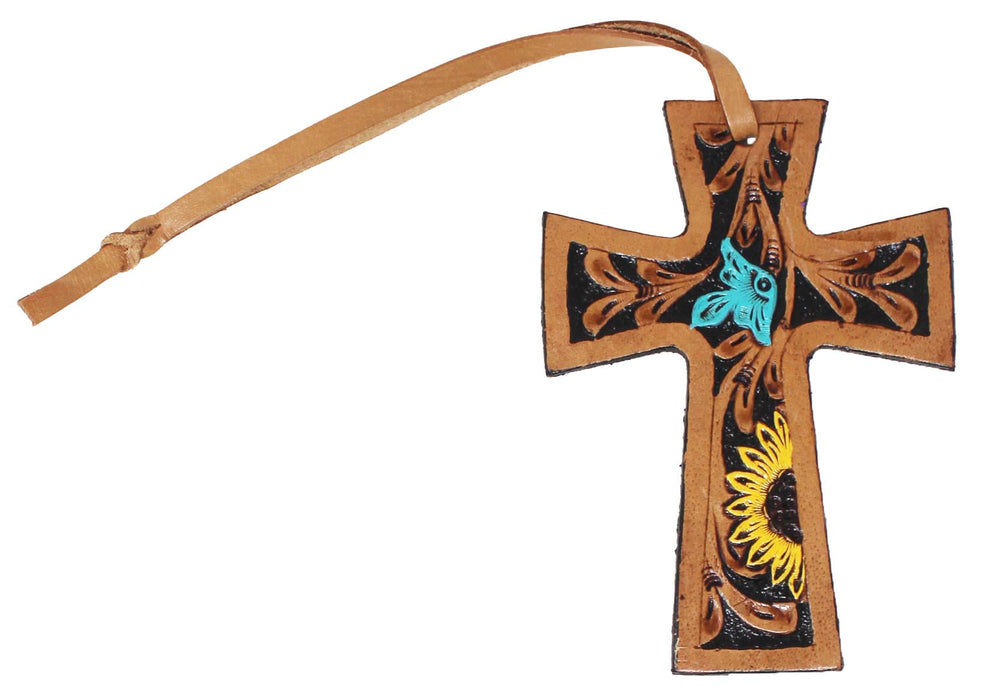 Western Barrel Tooled Leather Cross Tie Saddle Christmas Tree 96FK