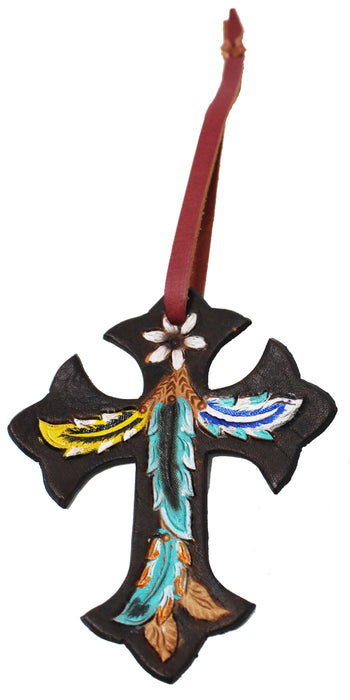 Western Barrel Tooled Leather Cross Tie Saddle Christmas Tree 96FK