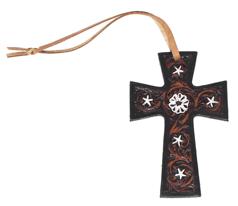 Western Barrel Tooled Leather Cross Tie Saddle Christmas Tree 96FK