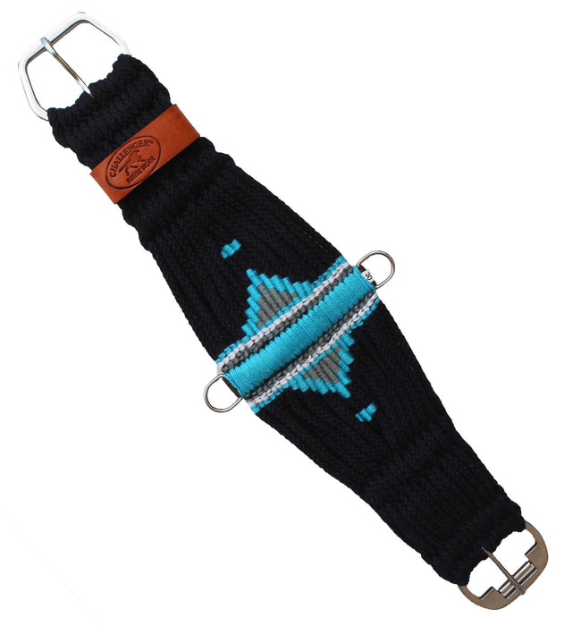 22" Western 25-Strand Wool Double Weave Aztec Cinch Girth Turquoise 97128-22