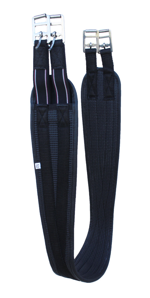 English Riding Black Neoprene Nylon Webbed Double Elastic Girth 97142-54